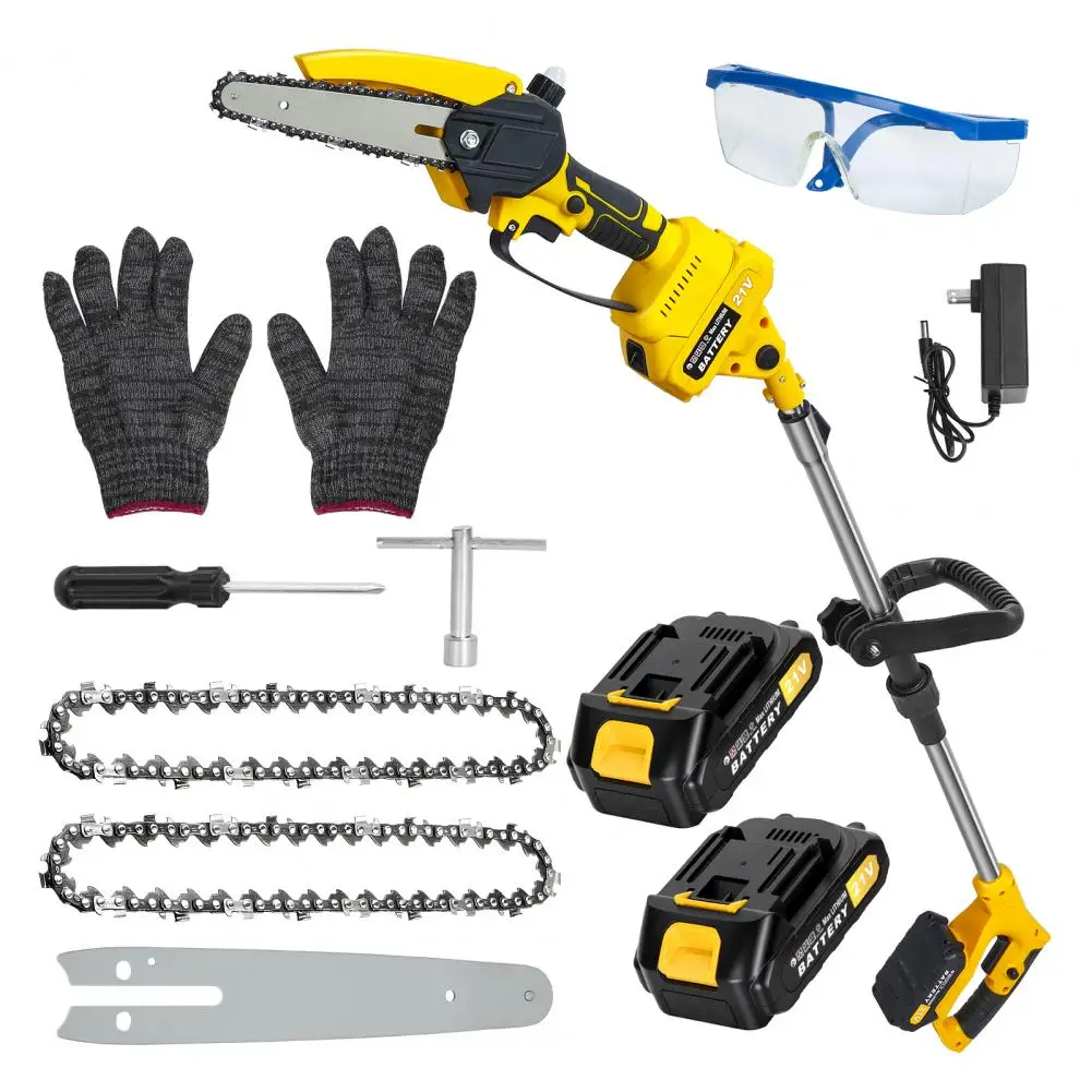 2 In 1 Cordless Pole Saw & Mini Chainsaw 6-inch Brushless Electric Chain Saw With 2 X 1.5Ah Battery 5.9 Feet MAX Reach Chainsaw