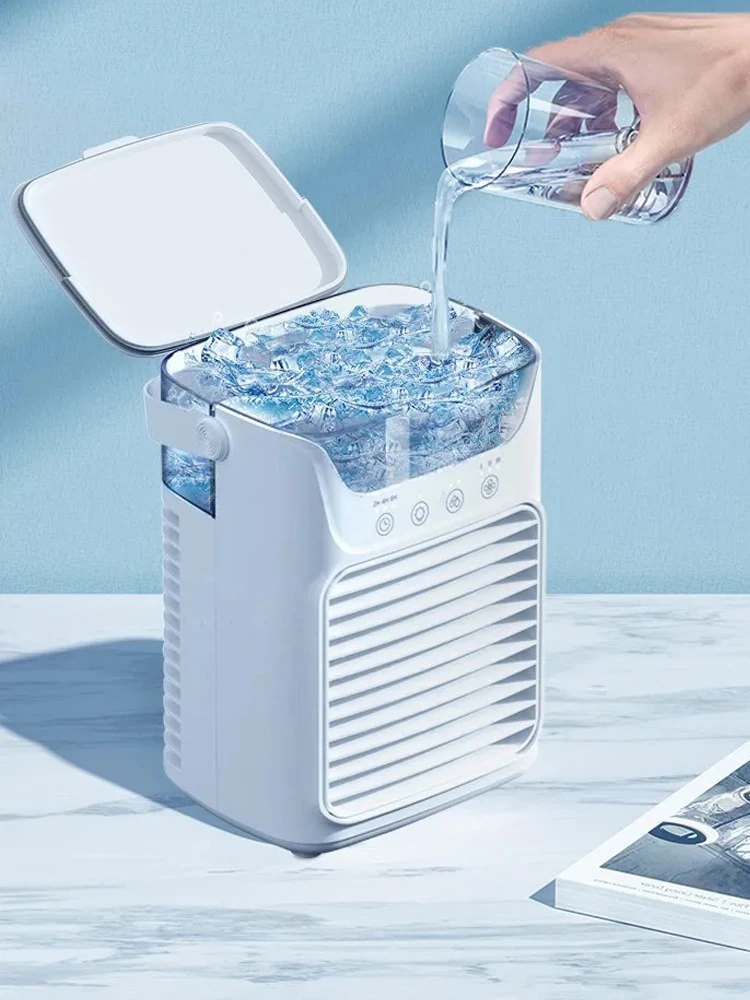 Tragbarer Luftbefeuchter, Kühlventilator, Klimaanlage, Tischventilator, Wassertank, kleiner Luftkühlventilator für Zuhause, Schlafzimmer, kleiner persönlicher Ventilator