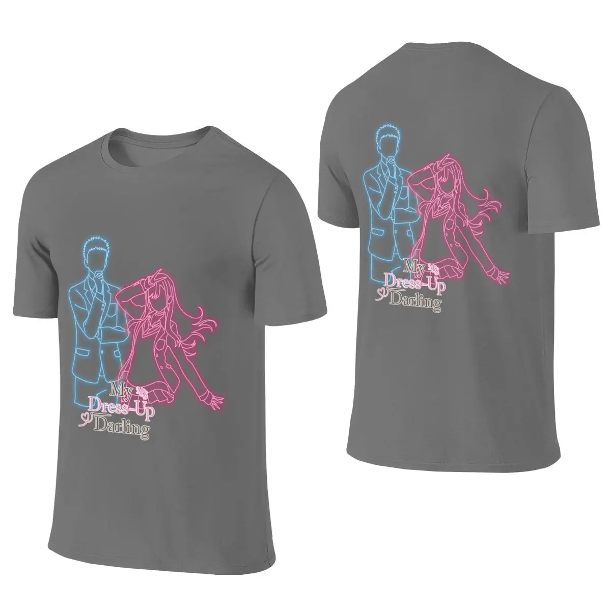 LED Design Inspired By The Anime My Dress Up Darling Couple Style Reversible T-shirtUrban Minimalist Small Patterns Tee