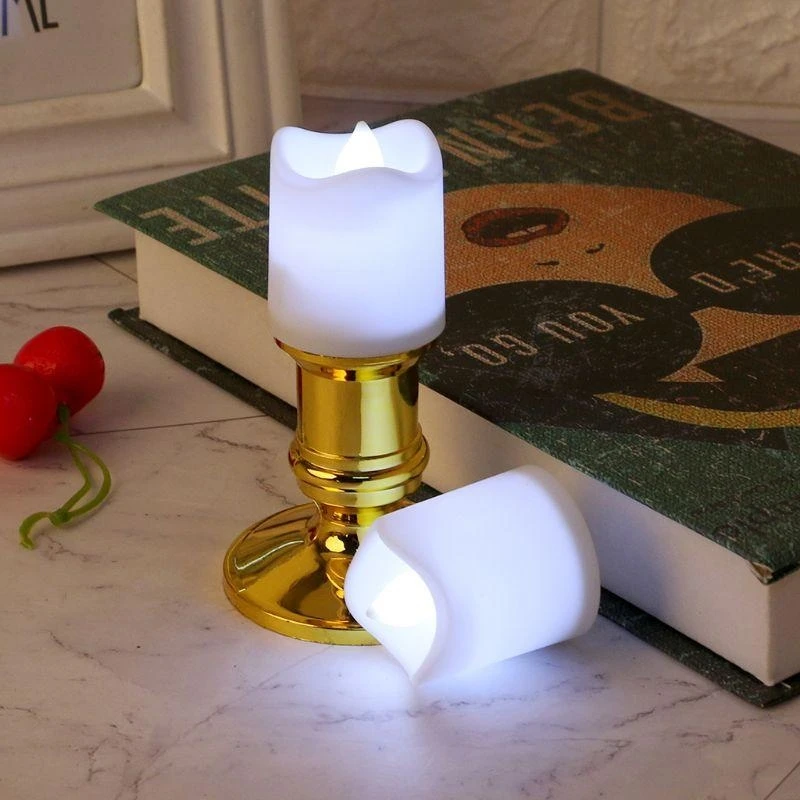 2pcs Plastic Gold Plated Base Holder Pillar Candlestick Stand For Electro