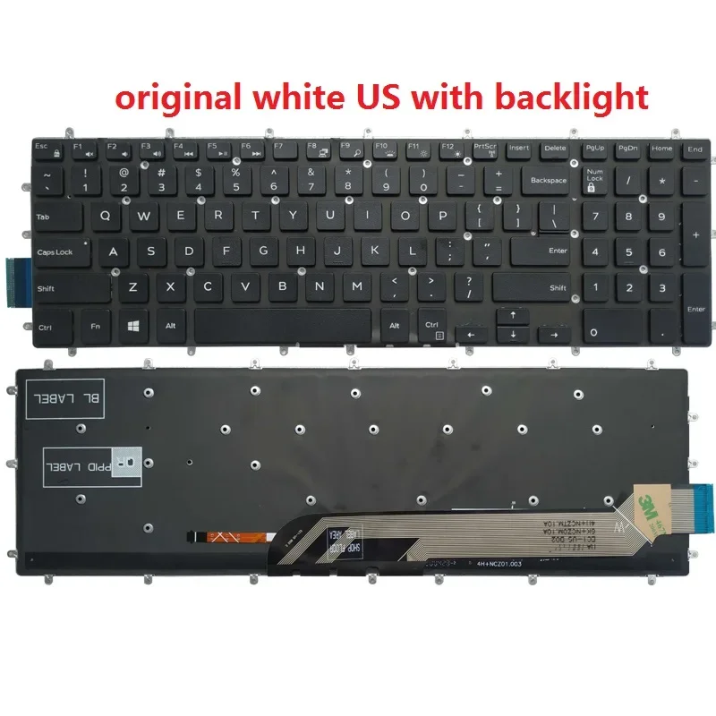 NEW for Dell Inspiron 15 7566 5567 7567 5665 15-7000 5765 5767 5565 UK/US/Latin/Brazil laptop Keyboard view 3