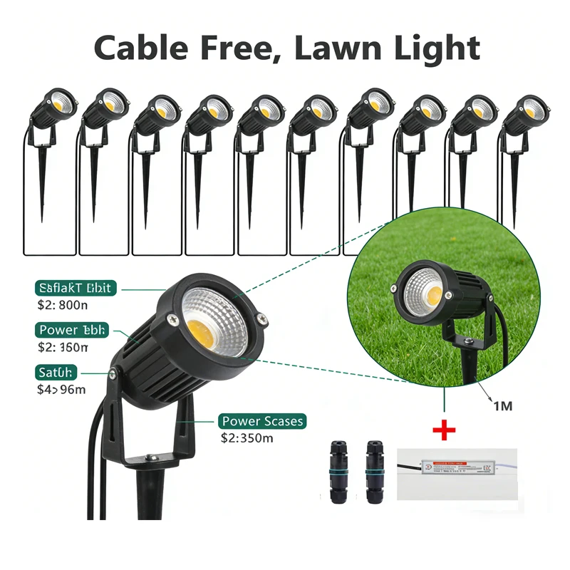 Outdoor 12V Low Voltage LED Garden Lights 6‑14Pack IP65 Waterproof Lawn Lamps with Transformer for Yard Patio Path Lighting