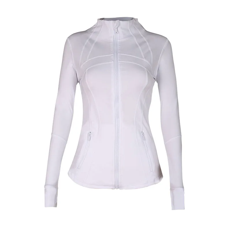 Veste de sport à manches longues pour femme, cardigan à fermeture éclair, coupe couvertes, haut de course et de fitness, yoga, nouveau