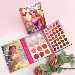 BELZGMEE 117 Colors 4 Pages Pretty Princess Matte Eye Shadow Palette Book Highlight Contour Blush Eyeshadow Professional Makeup