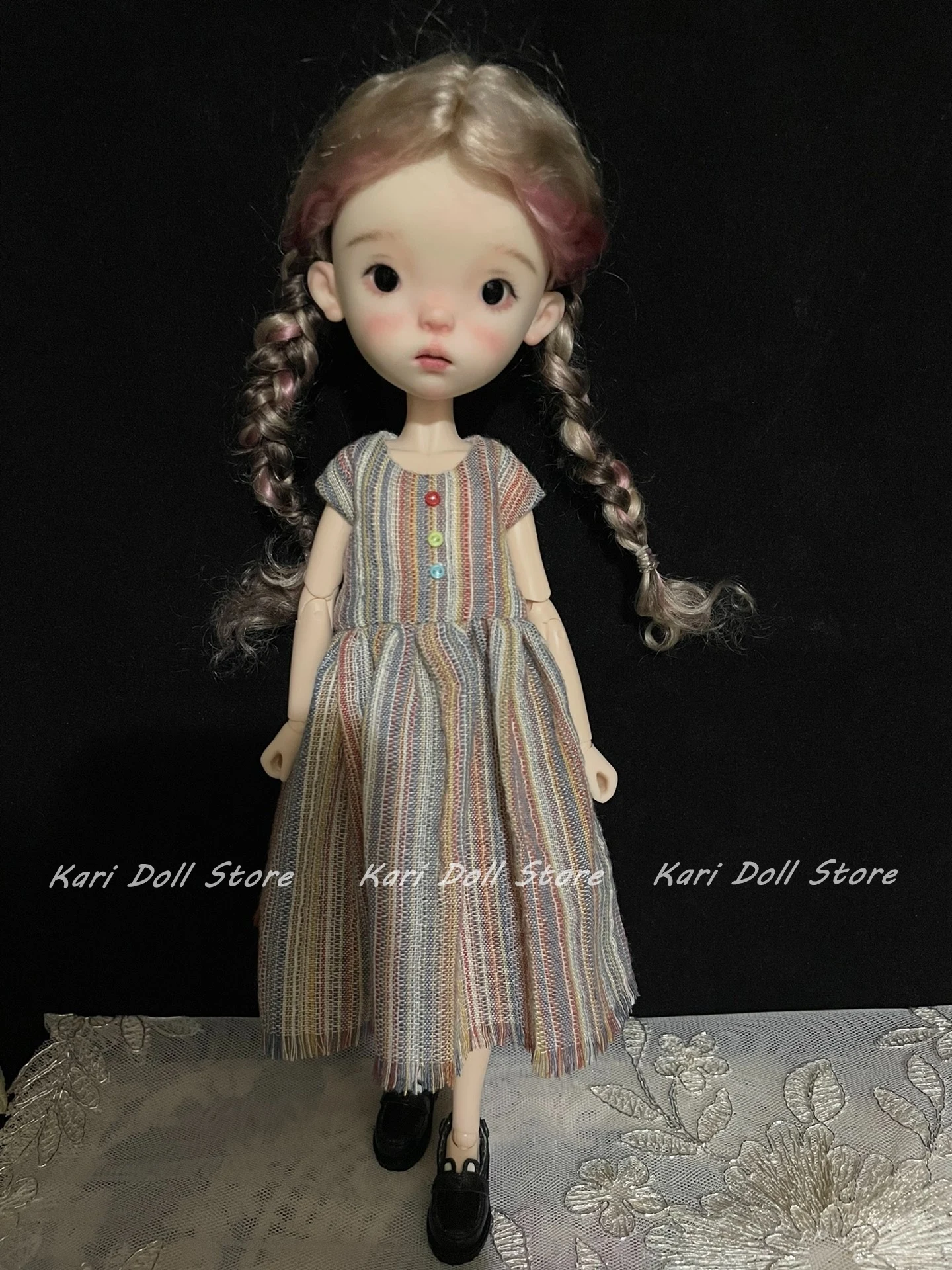 （Special sale））2026 Kari Doll Clothes and Skirts Simple Stripe Dress for Landazz Landoudou Doll