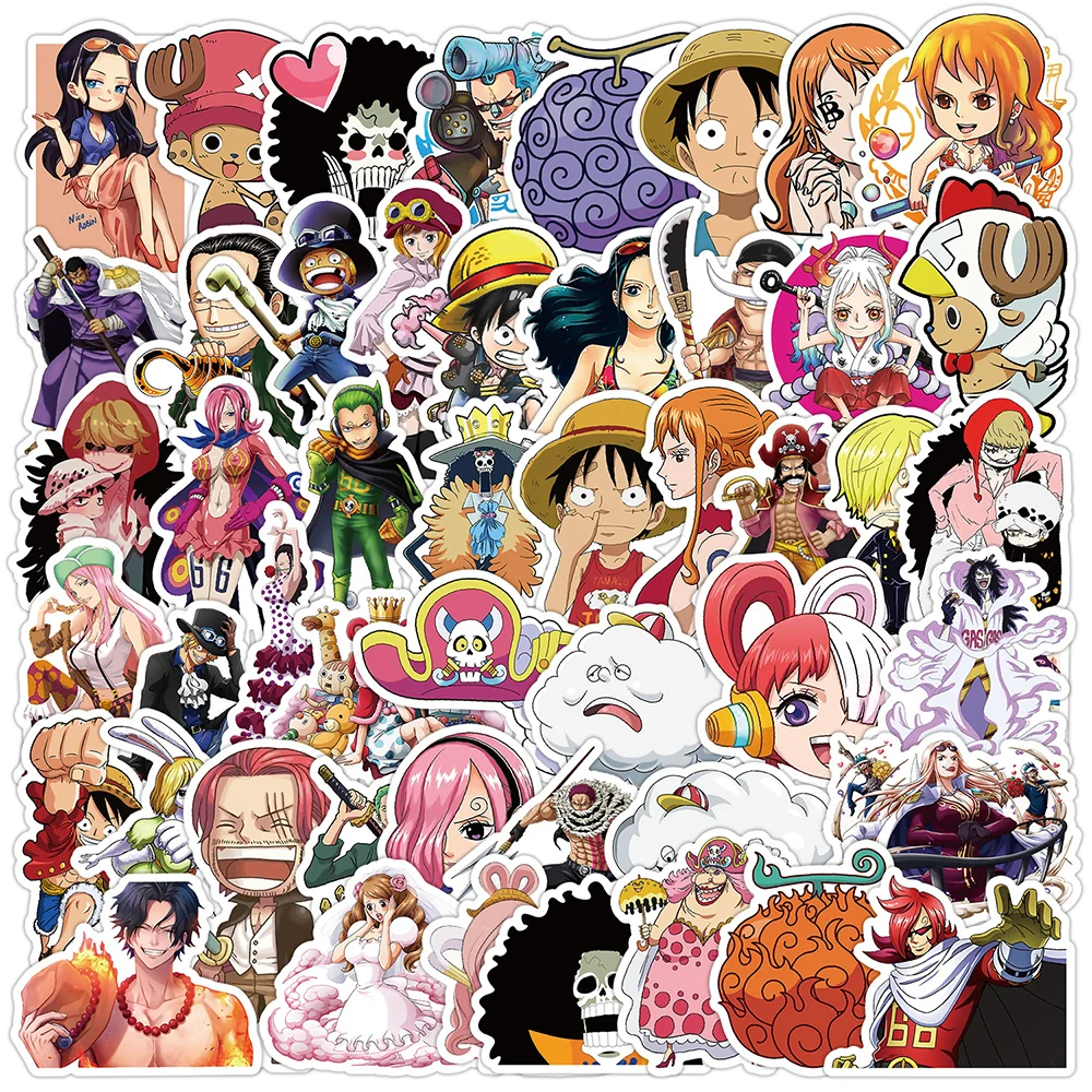 10/30/50pcs Classic Cool Anime ONE PIECE Stickers Nami Luffy Zoro Cartoon Decals Skateboard Phone Notebook Kids DIY Sticker Toy