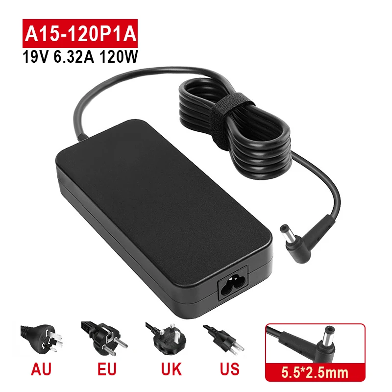 

19V 6.32A 5.5*2.5mm 120W Laptop Adapter AC Power For toshiba Satellite For Asus PA-1121-28 N750 N500 N53S G50 N55 Charger