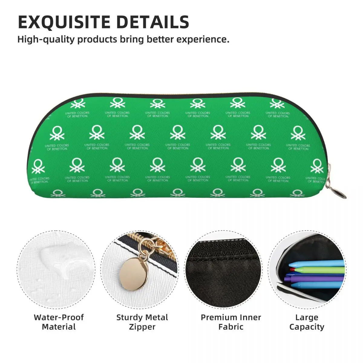 يونايتد كولورز أوف بينيتون مقلمة حامل قلم تخزين القرطاسية لوازم تخزين كبيرة صندوق القلم حقيبة أقلام رصاص لصبي فتاة هدية