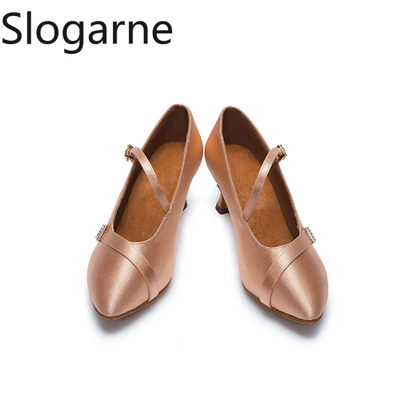 Hot Selling Satin Waltz Dance Shoes Women Modern Dance Latin Shoes Ladies Jazz Tango Ballroom  Shoes High Heels Stage Foot Wear