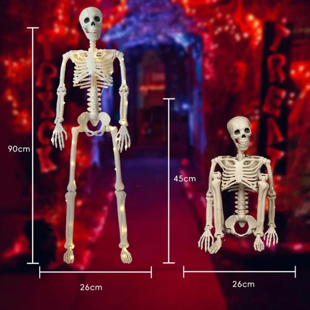 Halloween Skeleton Decoration Realistic Human Bone Structure Model Plastic Jointed Skeleton Statue for Yard Garden Haunted House