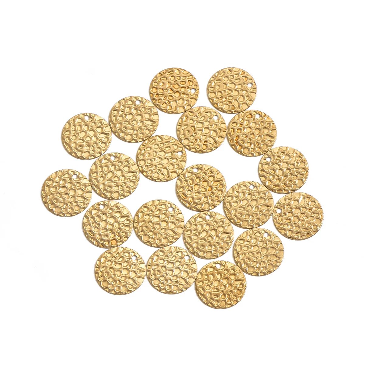 50pcs 13mm simple coin style single hole circular necklace pendant, charm board, DIY jewelry manufacturing accessories