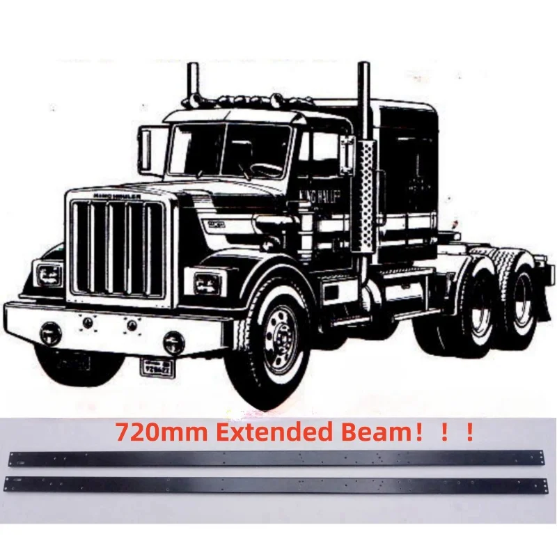 720mm Extended Beam for Tamiya 1/14 RC Truck King Hauler 6×4 56301 56344 1/14 RC Tractor Trailer Degree Upgrade Parts