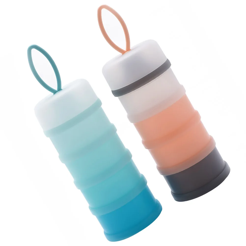 2 stuks melkpoeder opbergdoos afneembare babyvoeding container 4-laags draagbare formule houder voor reizen grote capaciteit voeden