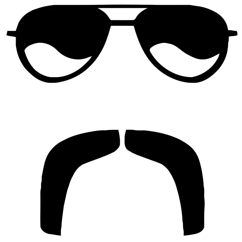 Moustache and Glasses Art Stickers Car Sticker Funny Decal for Cars Window Wall Art Houseware Vinyl Decals,15cm*15cm