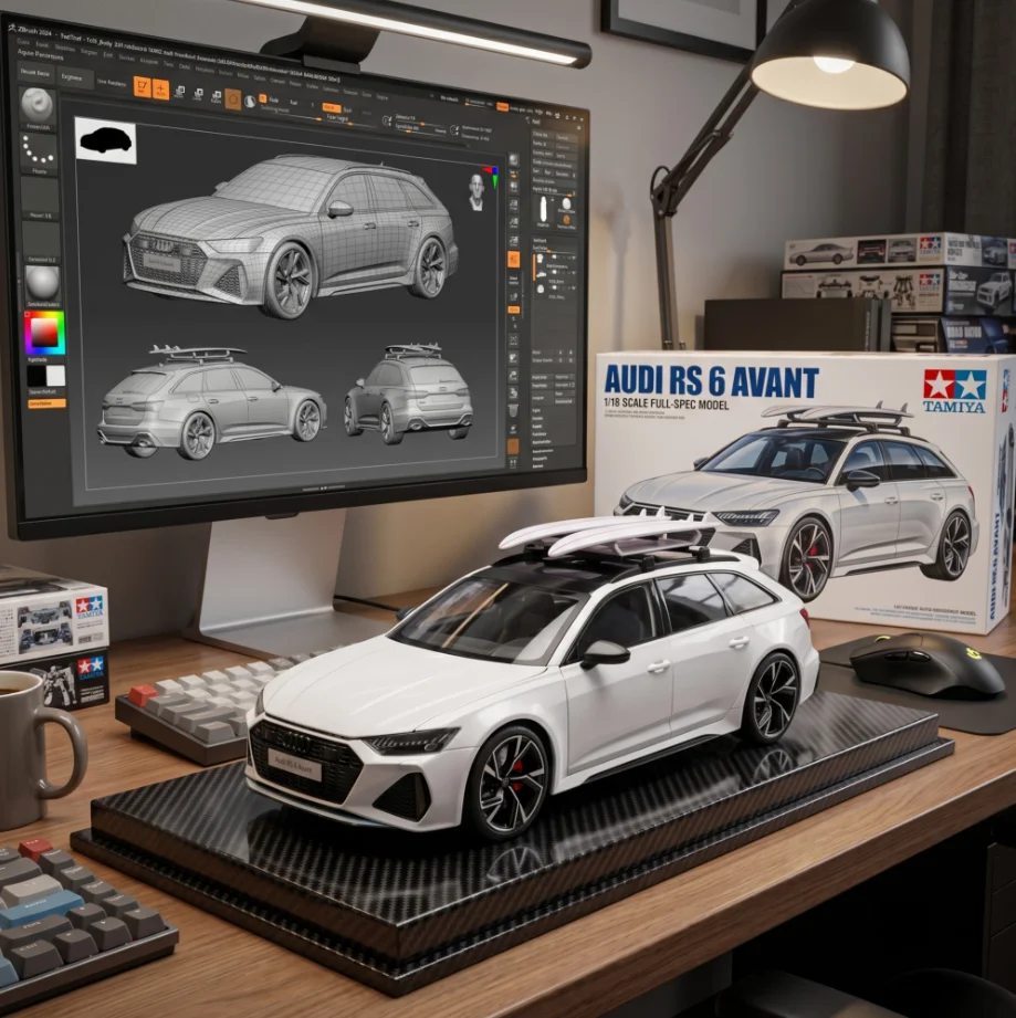 1/18 Audi RS6 Avant Station Wagon Alloy Car Model Diecasts Metal Sports Car Vehicles Model Sound Light Simulation Kids Toys Gift