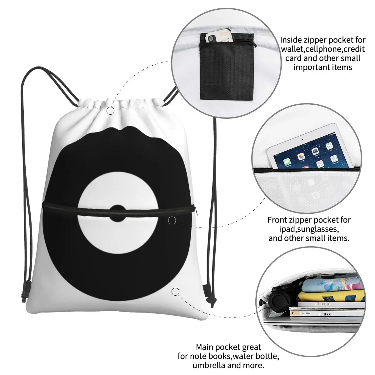 Album Album Portable Backpacks Drawstring Bag Fashion Drawstring Bundle Pocket Book Bags For School Students