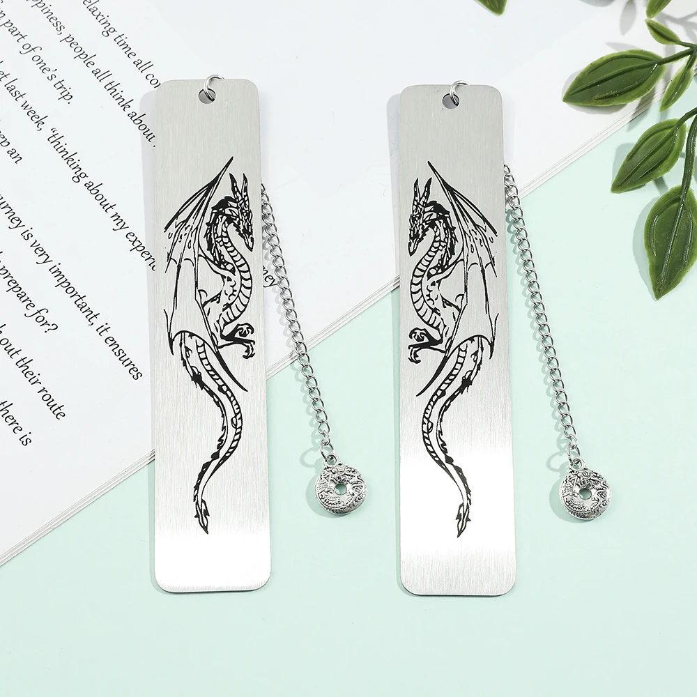 Fourth Wing Bookmark - Story of The Dragon Knight Book Marks, Stainless Steel Metal Mark Reading Supplies, Gothic Dragon Bookma