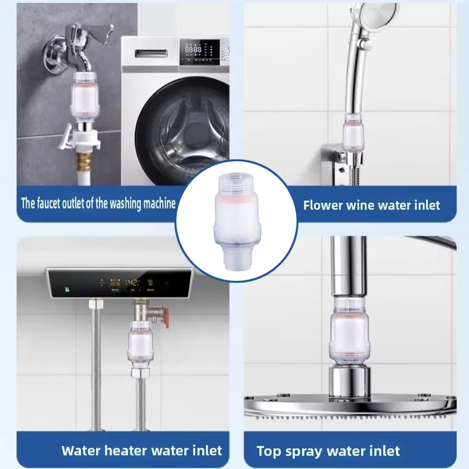 1PC Household Water Purifier Universal Water PP Cotton Filter To Remove Heavy Metal Chlorine Fluoride Filtered Soften Hard Water