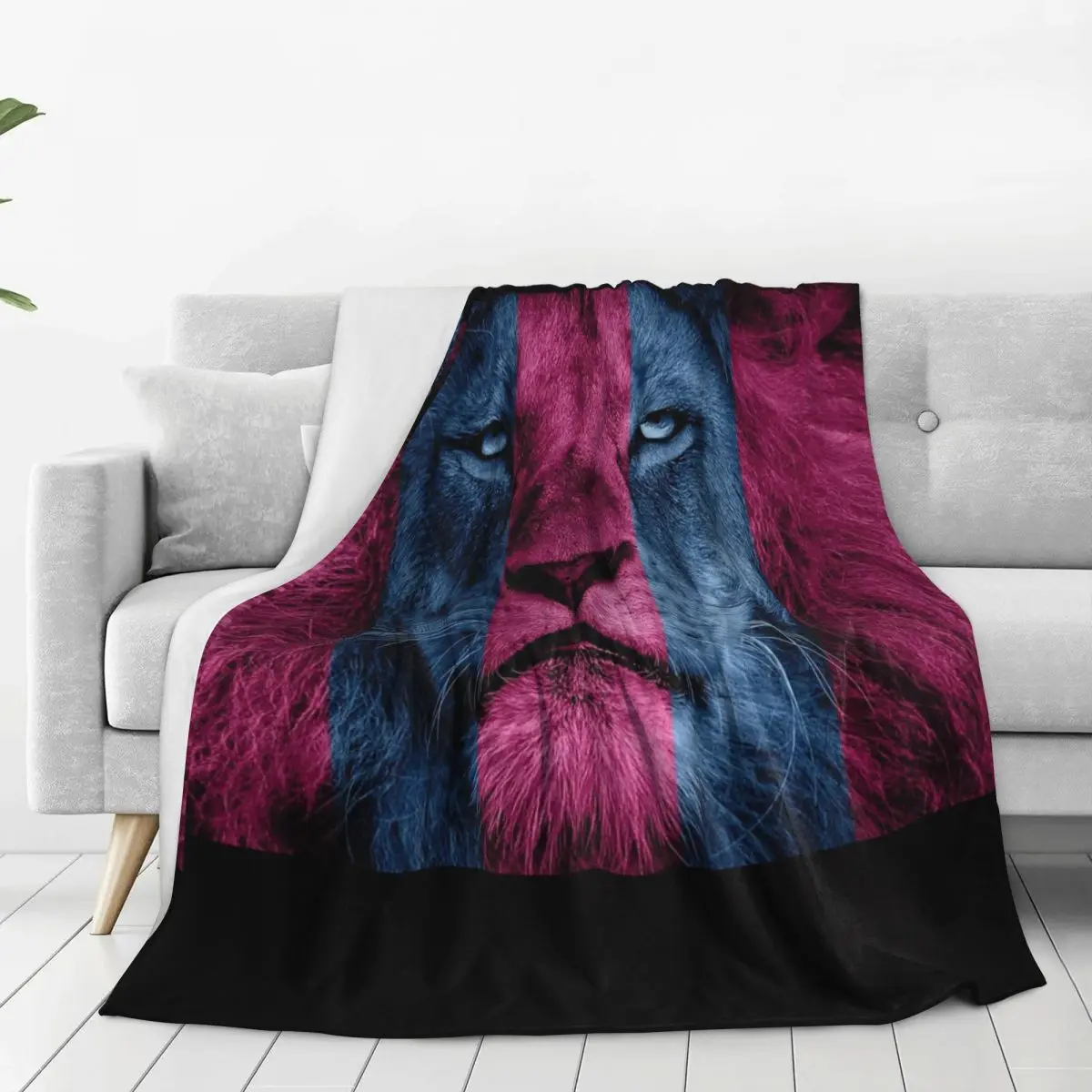 Aston Villa Lion Blankets Fleece Multi-function Throw Blankets Sofa Throw Blanket For Couch Bedding Travel Throws Bedspread