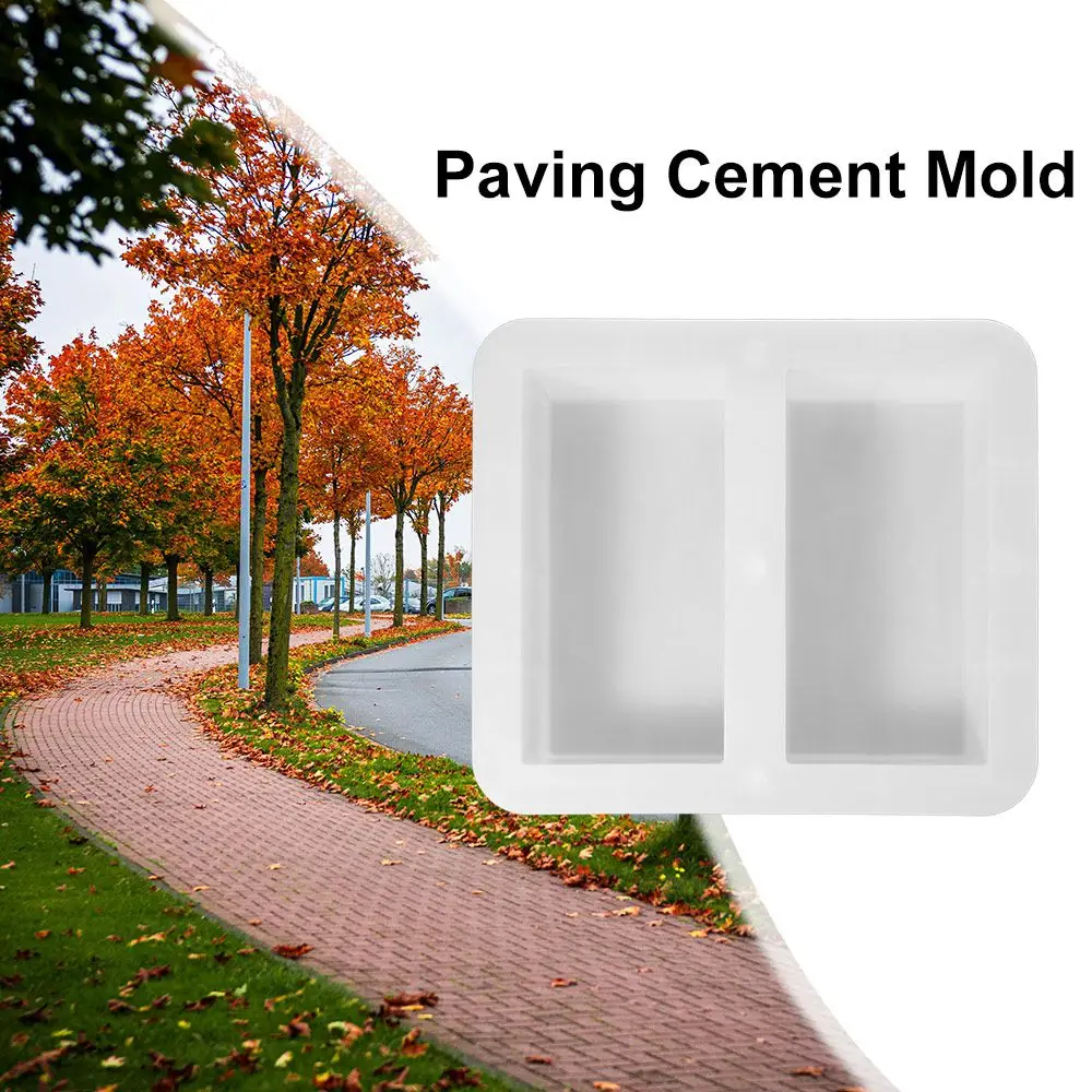 DIY Paving Cement Mold 20x10cm Plastic Concrete Pavement Mold White Manual Operation Brick Stone Mold Driveway Walk