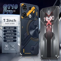 Global Version GT10 Pro 5G Smartphone  Android 7.3-inch 16GB+1TB Dual SIM 6800mAh 72+108MP Camera Original Mobile phones