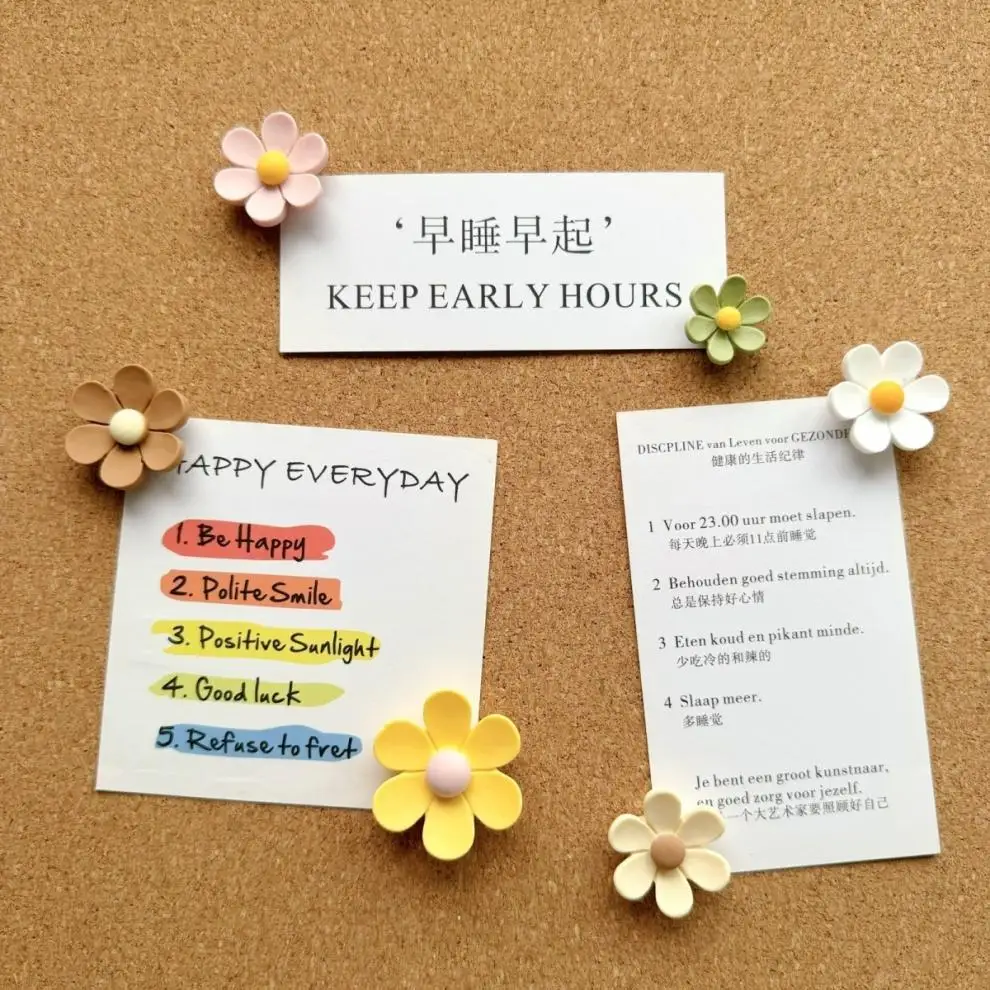 مجموعة دبابيس ضغط على شكل زهرة ملونة مكونة من 10/30، مسامير إبهام مزخرفة للوحة إعلانات الفلين، ديكور حائط اللباد، عرض الصور