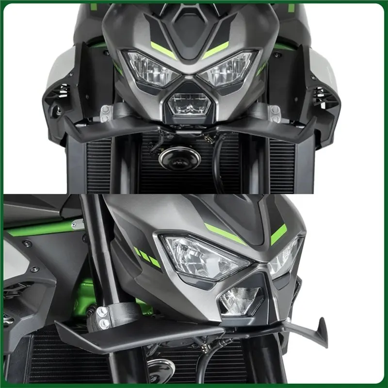

A60E-Motorcycle Accessories Front Lip Spoiler Wind Wing Cover Cone Aerodynamic Fairing For Kawasaki Z900 Z900SE 2025 2026
