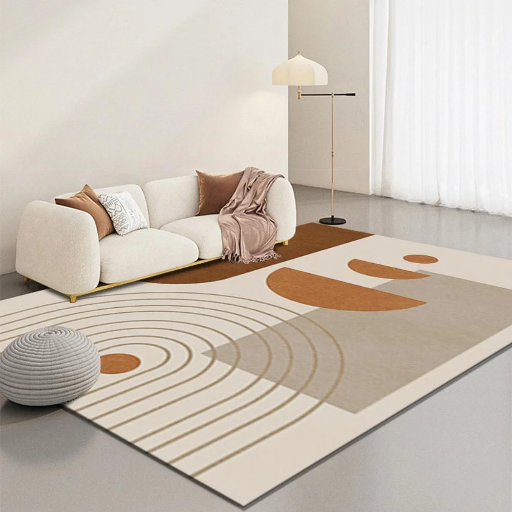 VIKAMA Crystal Pile Carpet Striped Modern Minimalist Living Room Bedroom Hotel Washable Non-Slip Mats Stain-resistant Large Rugs