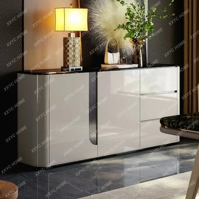 XX Home Living Room Modern Simple Marble Dining Side Cabinets Locker Light Luxury Entrance Cabinet Crack Shelves Home Furniture