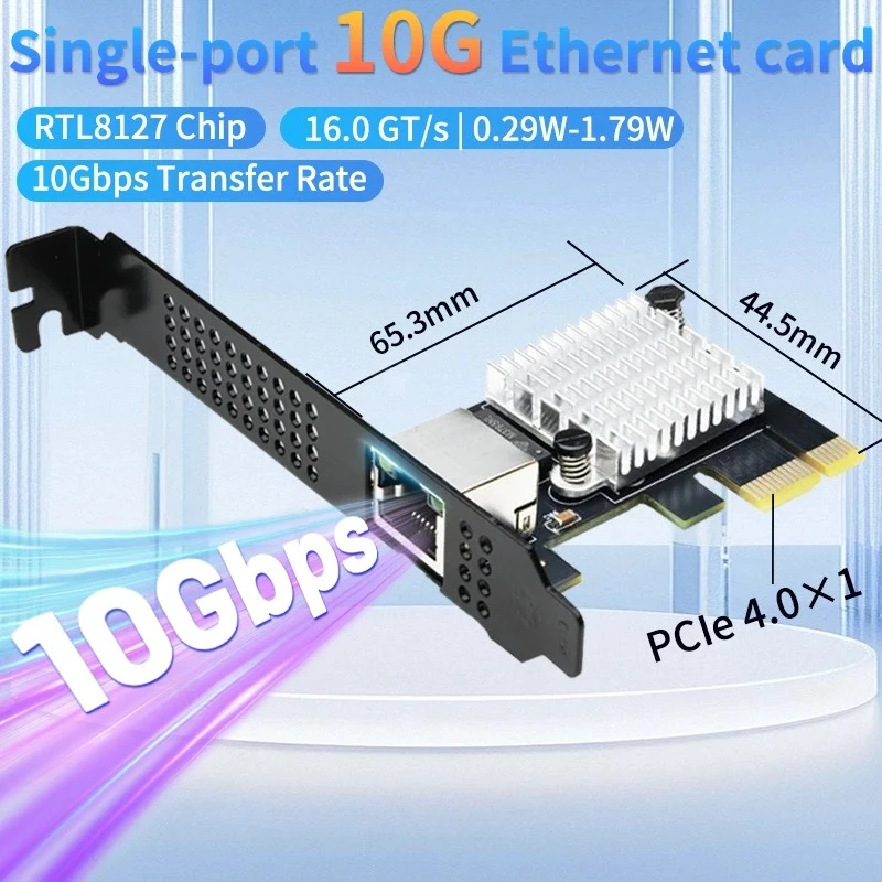 10G Ethernet network interface card 1 port 4.0 X1 10G RJ45 local area network interface card for (PXE) multi-gigabit