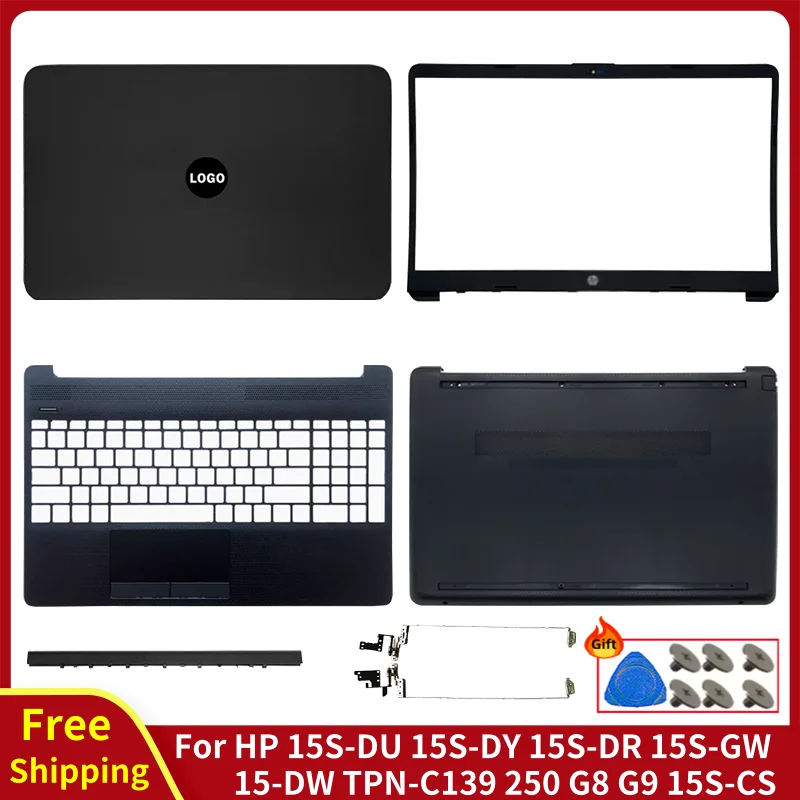 Новый оригинальный ЖК-дисплей для ноутбука HP 15-DW 15S-DU 15S-DY 15S-DR 250 255 G8 TPN-C139, задняя крышка/передняя панель/петли/подставка для рук/нижняя часть корпуса