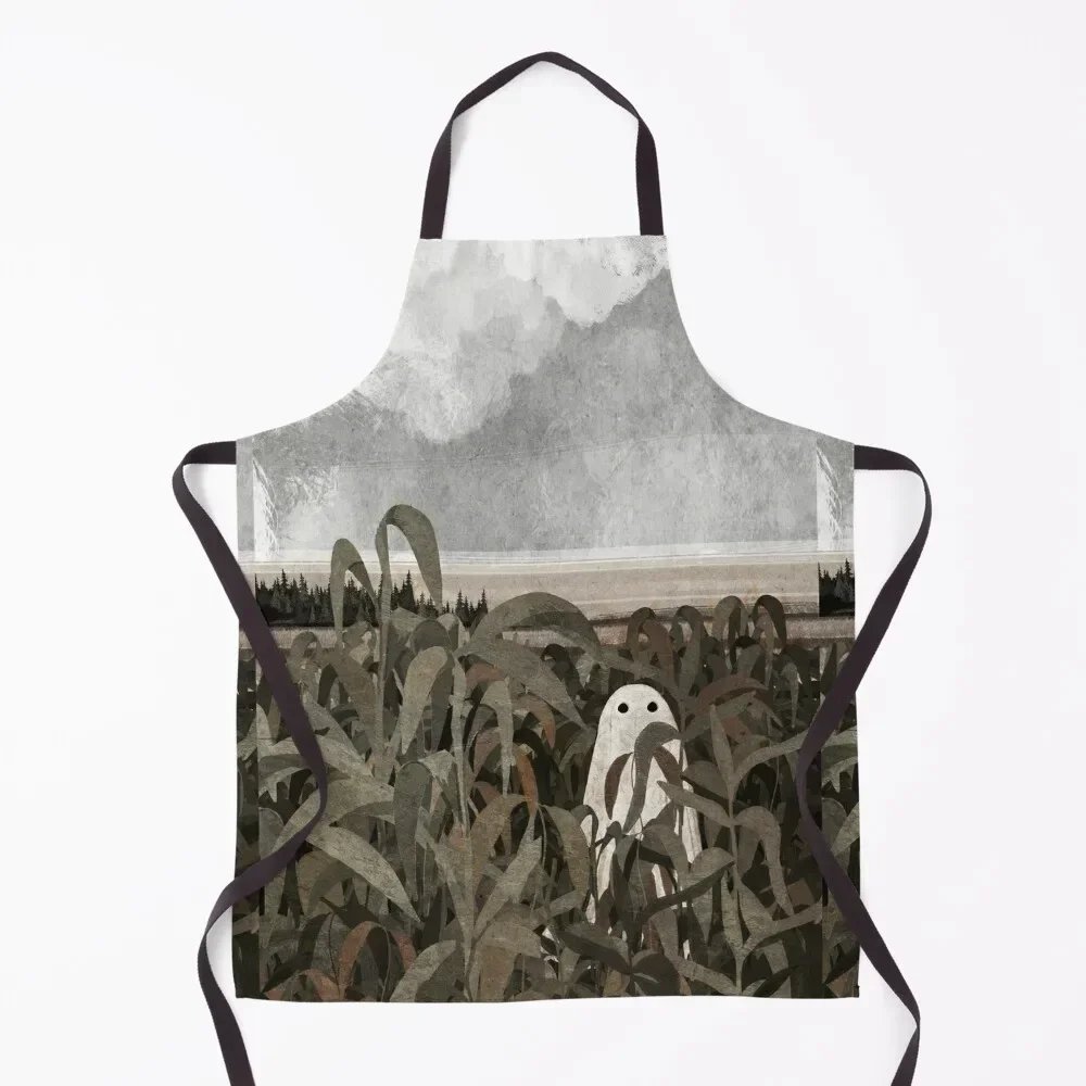 

There's a Ghost in the cornfield again... Apron House Things For Home And Kitchen cookings for women Funny Apron