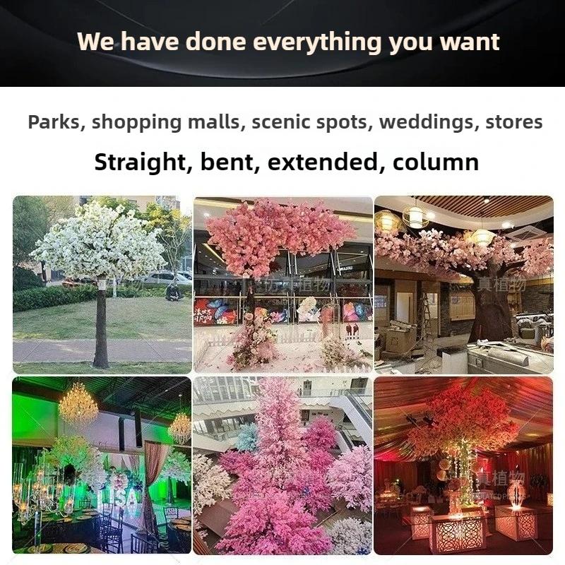 Large simulated cherry blossom tree fake tree and peach blossom tree set wedding hotel internet celebrity shopping mall plant