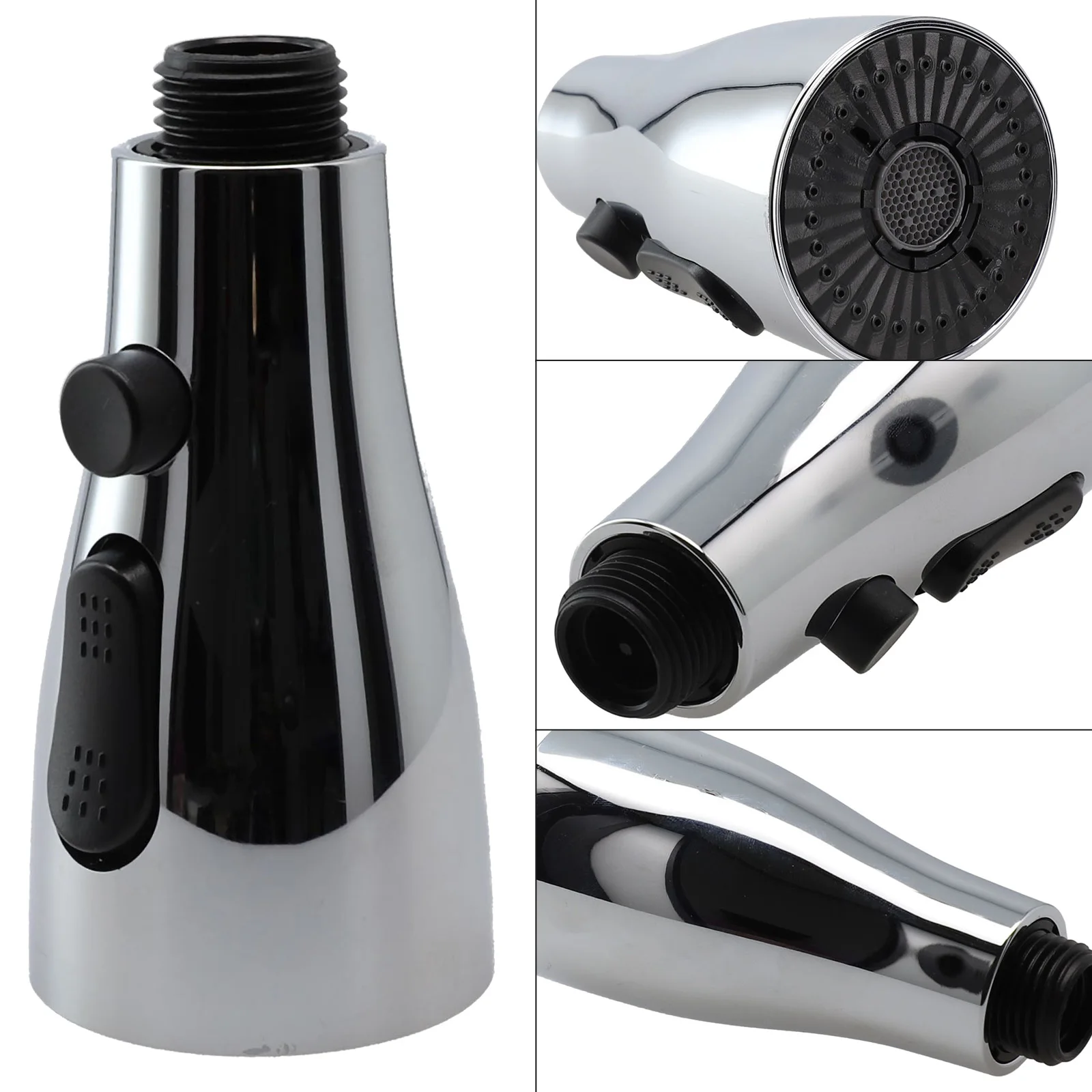 3 Modes Faucet Sprayer Head Faucet Sprayer Head ABS Brushed 1/2