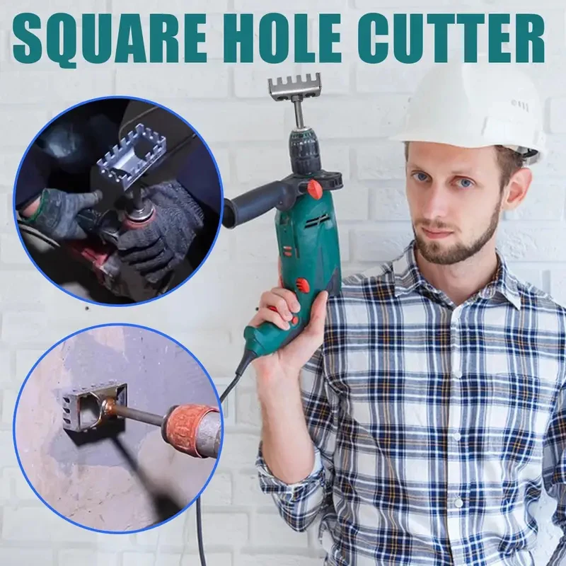 Stainless Steel Square Hole Puncher, Electrical Box & Socket Slot Cutout Cutter Saw