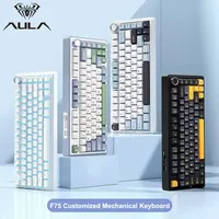 AULA F75 2.4G Wireless/Bluetooth/Wired Gaming Mechanical Keyboard RGB Customized 75% Layout OEM Profile Gasket PC Game Keyboard