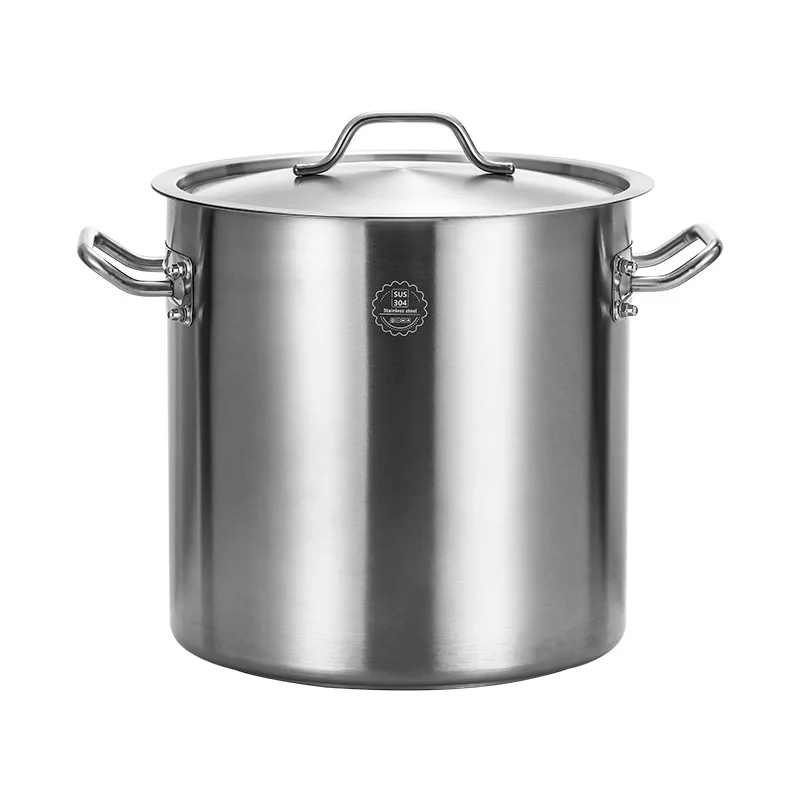 Wholesale of stainless steel 304 soup barrels, double bottomed soup pots, thickened bottom, large capacity soup pots, integrated