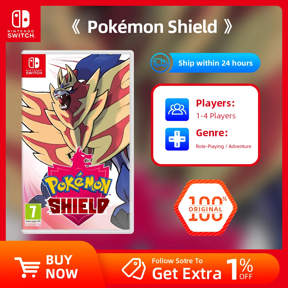 Pokemon Shield - Stander Edition - Nintendo Switch Game Deals - Solid Game Cassette Support For Multiple Languages