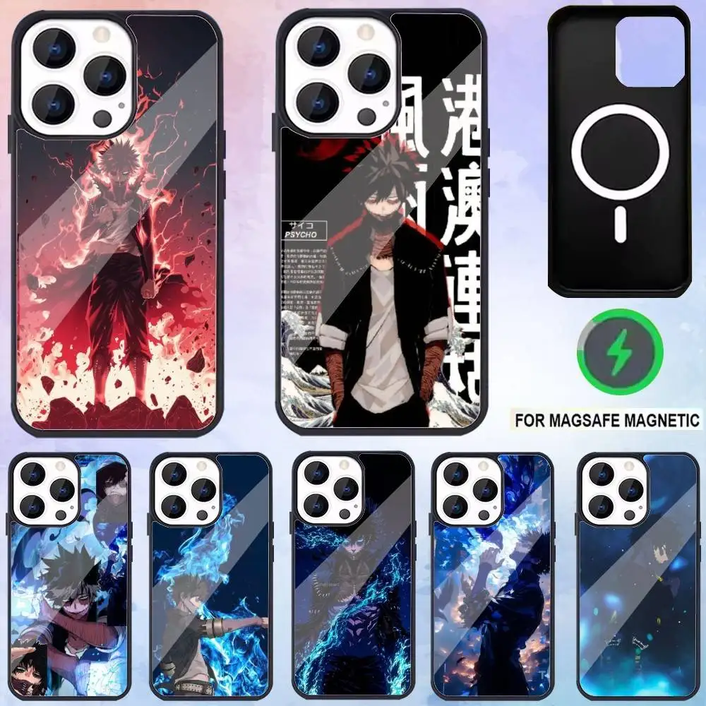 

A-MHA B-Dabi Bnha Phone Case For iPhone17,16,15,14,13,12,11 Plus,Pro Max Magnetic Magsafe Wireless Charging