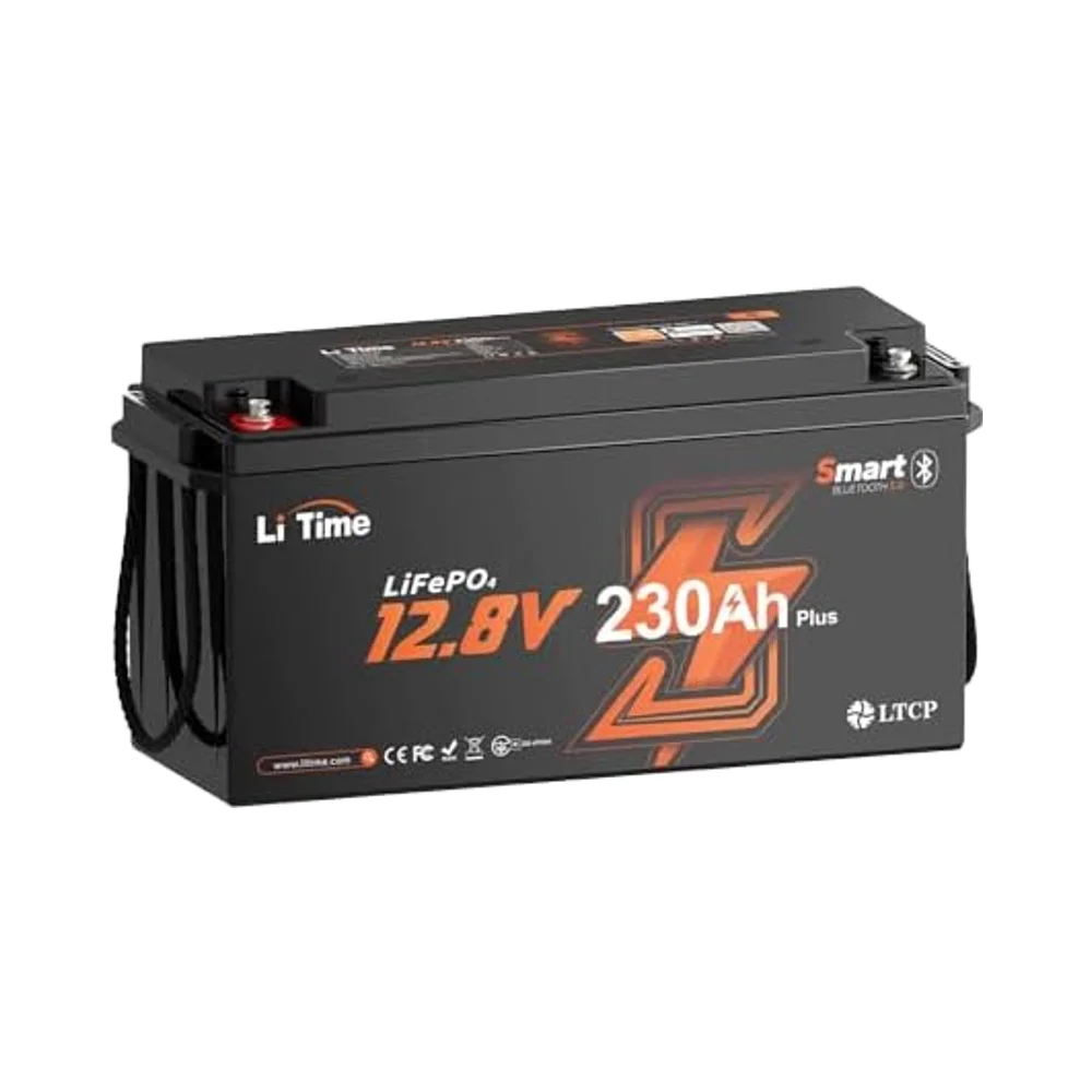Litime 12V 230Ah Bluetooth Lithium Ion Battery Pack Low Temp Cutoff Protection 200A BMS For RV Home Energy Storage Solar Energy