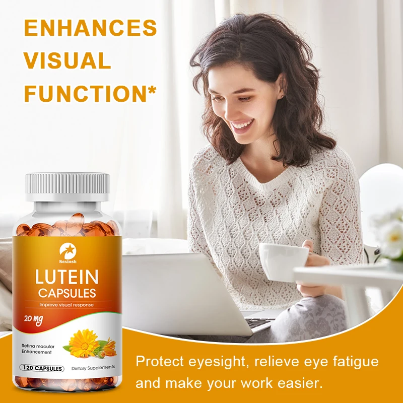 Kexinsh Lutein Capsules Eye Health Supporting 20mg Improve Visual Response Eye Vitamin Lutein Capsules