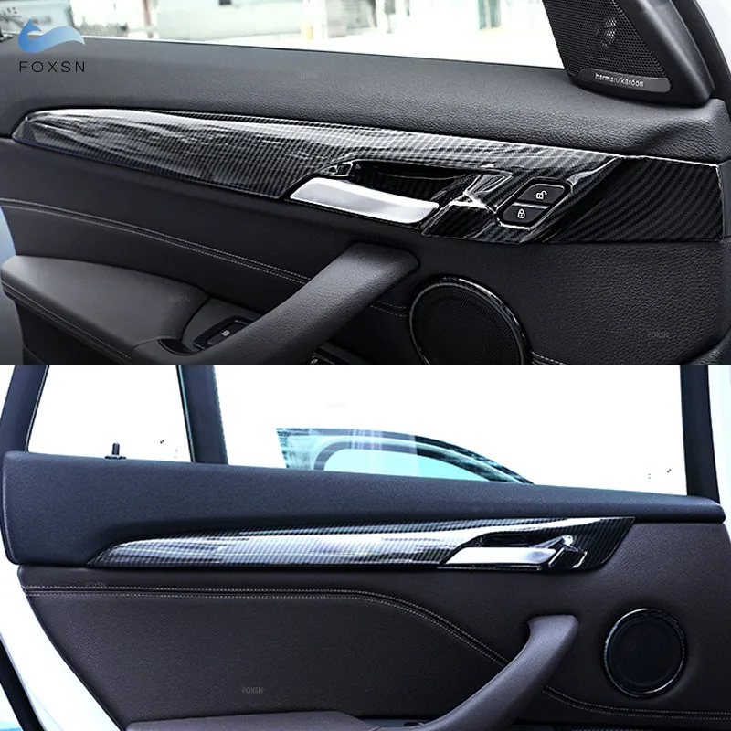 

Carbon Fiber Style Car Accessories Interior Door Panel Strips Door Bowl Cover Trim For BMW X1 F48 X2 F47 2016 2017 2018 2019