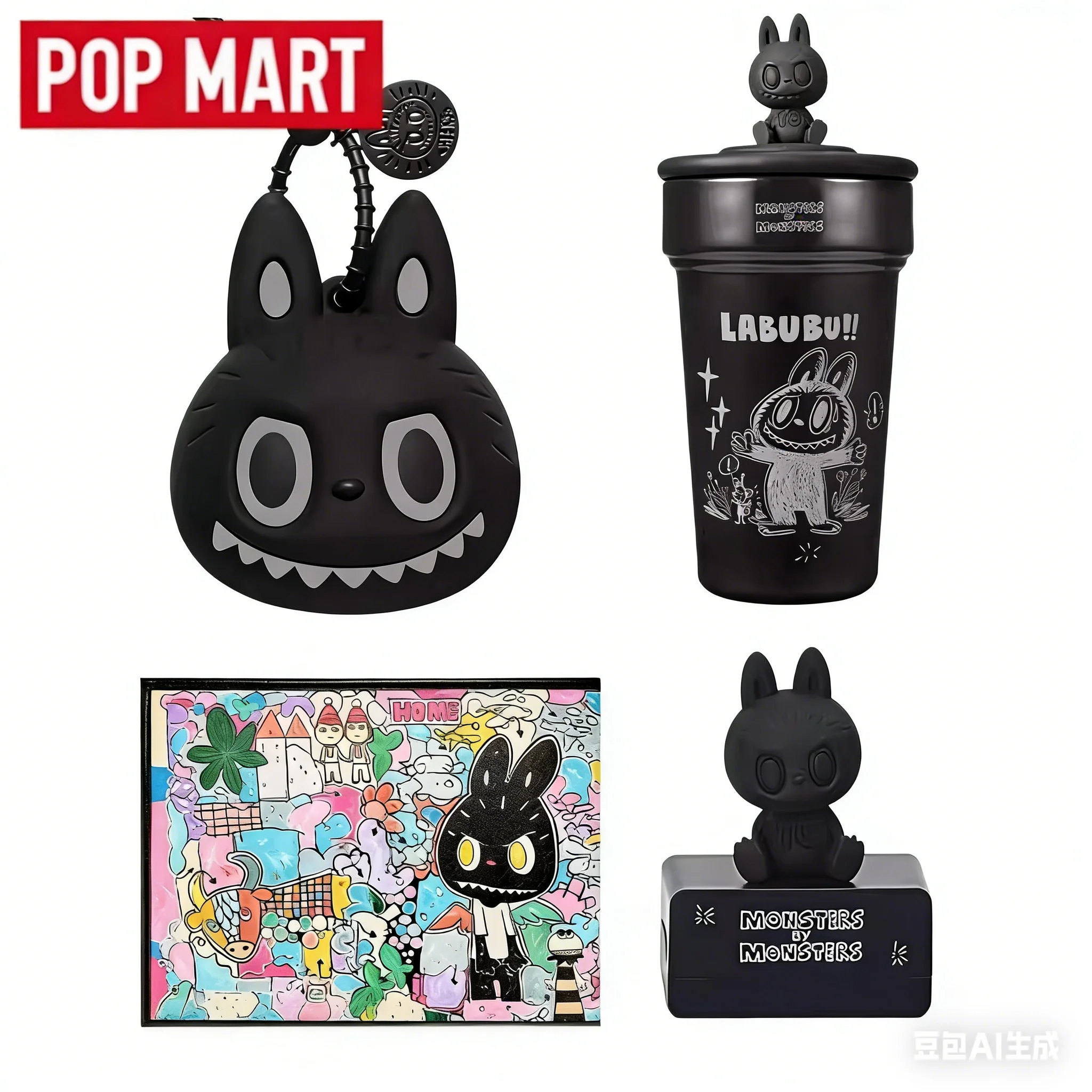 

100% Origina POP MART The Monsters 10th Anniversary Labubu Cartoon Laptop Sleeve Headphone Bag Fridge Magnet Blind Box Gift