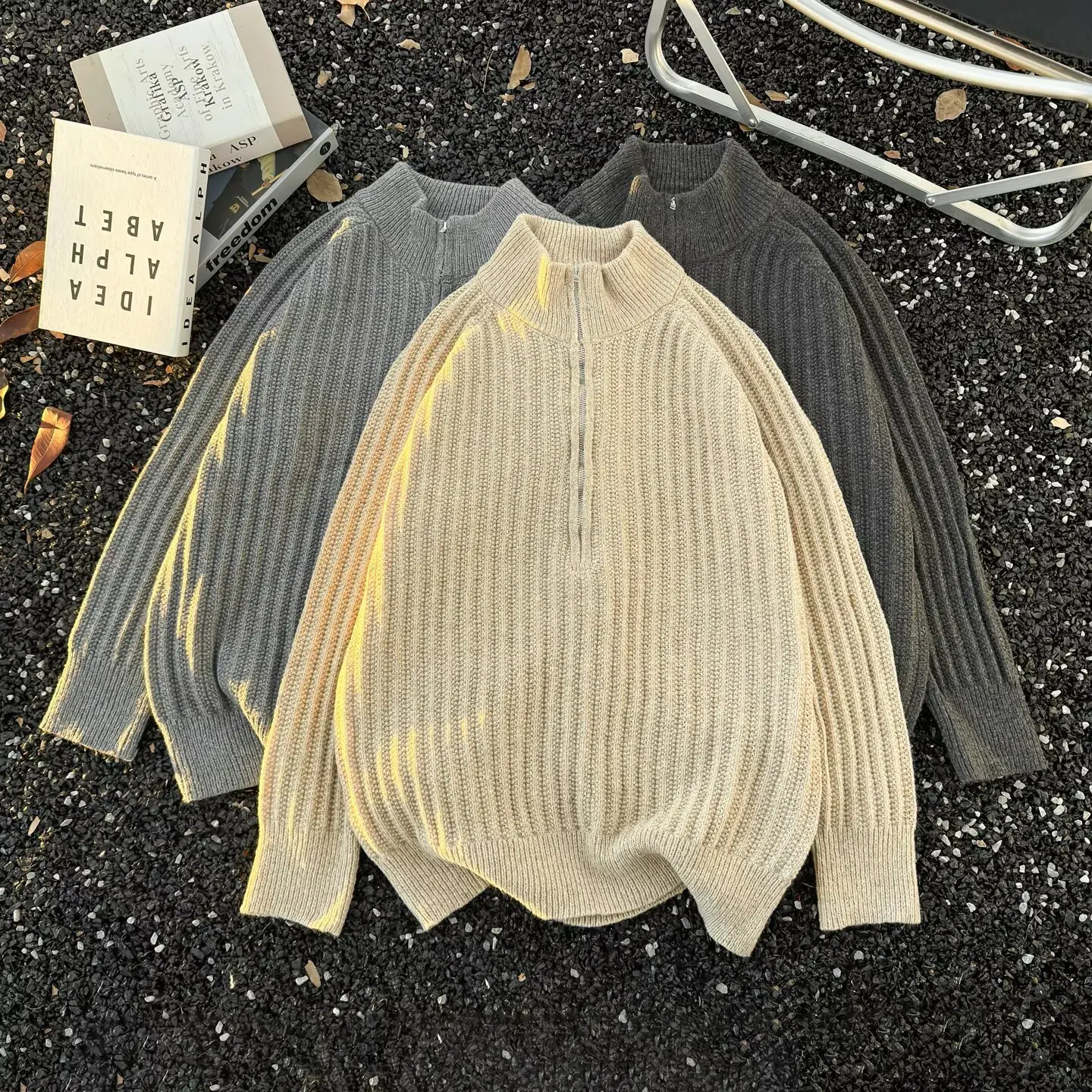 

Autumn and winter thick high neck soft glutinous sweater for women, ins mid to long design, lazy style, loose fit, knitted sweat