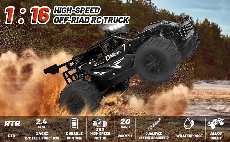 Oike 1:16 RC-Auto Ferngesteuertes Auto Funk-Buggy Truck Drift-Rennwagen Kletter-Offroad-Fahrzeug Outdoor-Spielzeug für Jungen und Kinder – Detail 4