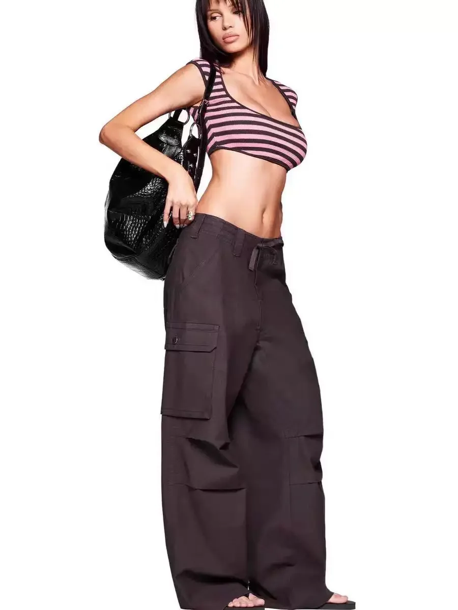 

IIA Color Blo Stripe Ultra ort Svel вязаный жилет сексуальный тонкий комплект с прямыми брюками женский весенний тонкий вязаный укороченный топ