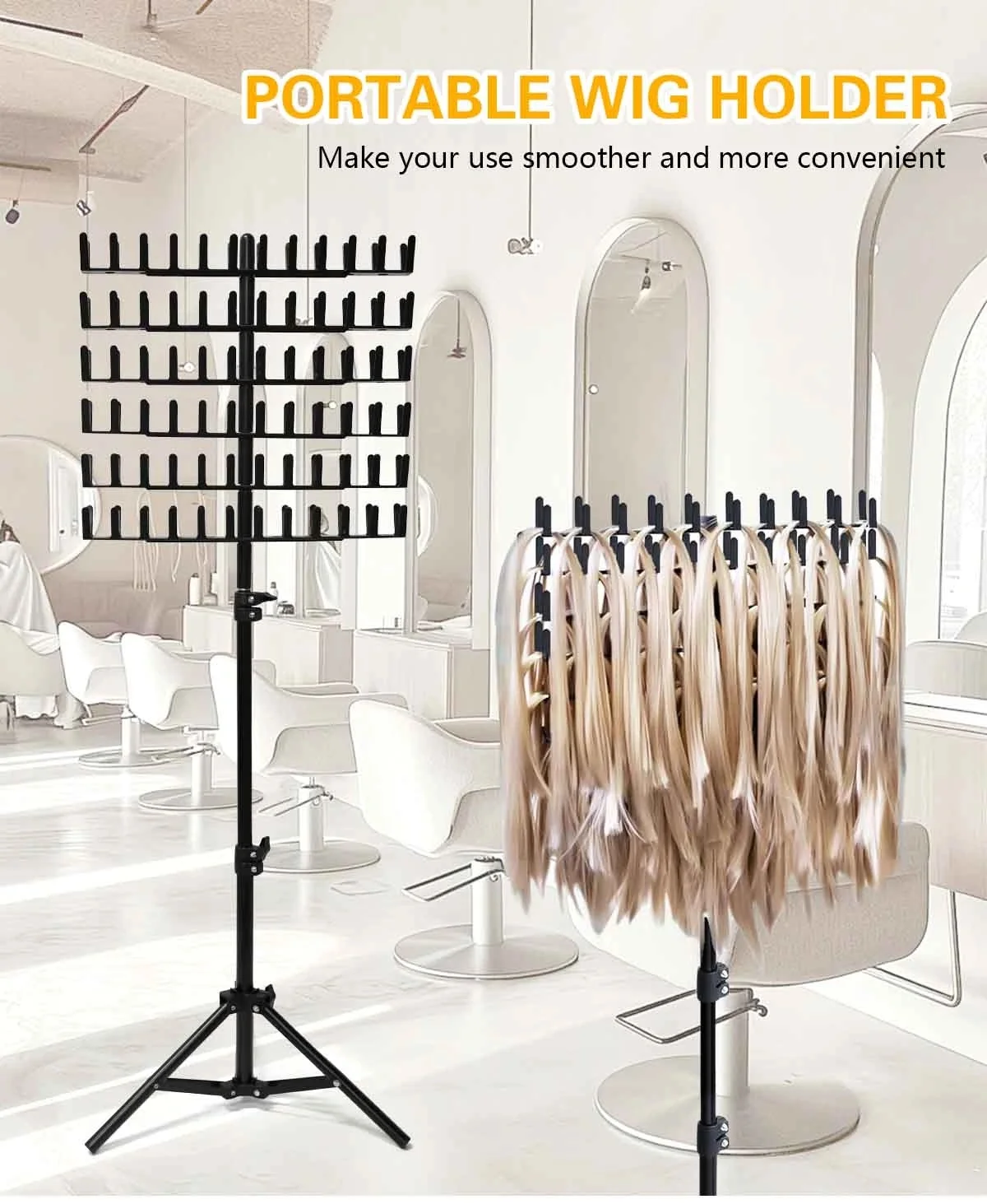 144 Heringe Haar geflecht Rack 2 seitige Haar gestelle für Geflechte stehen höhen verstellbar Geflecht Rack Halter Stylisten Braiders Tool – Detail 1
