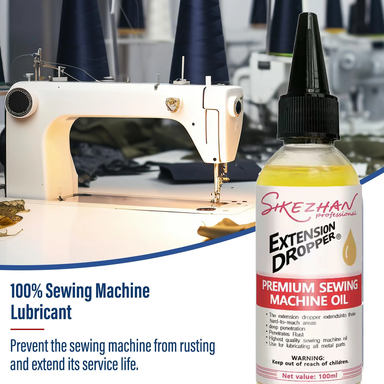 Sewing Machine Oil,High-Speed Lubricant for Home&Industrial Use,Reduces Noise&Prevents Rust,Universal Lubricant for All Types