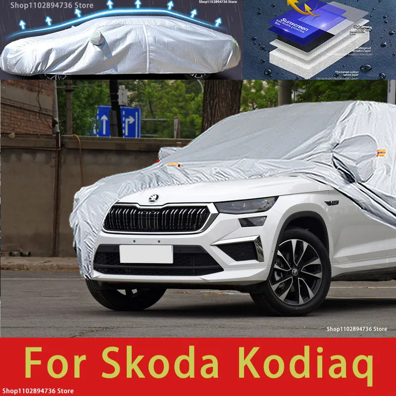 For Skoda Kodiaq Car protective cover, sun protection, cooling protection, car clothing, car paint protection auto