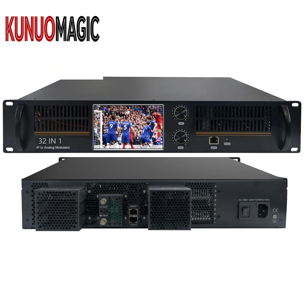 KUNUOMAGIC CATV H265/H264 32/48/64 Channels TS Converter IP Analog RF Modulator CE/FCC Certified Digital TV Head-end System 2